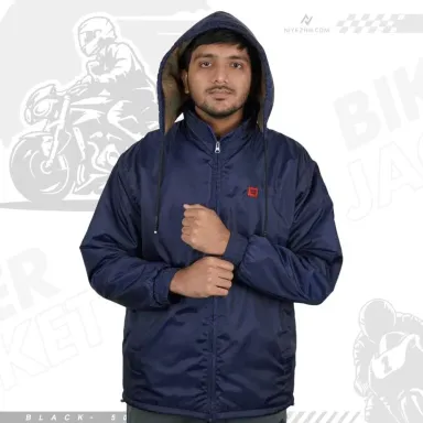 102- Hooded Windbreaker With Inner Padding – Navy Blue (উইলসন জ্যাকেট – নেভি ব্লু)